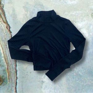 H&M Ribbed Mock Neck Long Sleeve Crop Top
